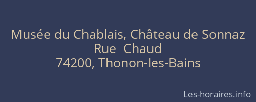 Musée du Chablais, Château de Sonnaz