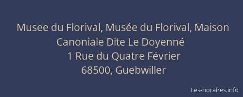 Musee du Florival, Musée du Florival, Maison Canoniale Dite Le Doyenné