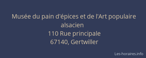 Musée du pain d'épices et de l'Art populaire alsacien