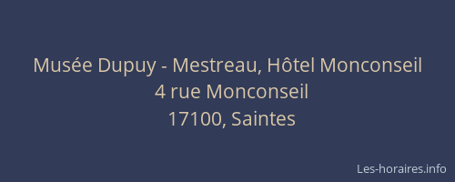 Musée Dupuy - Mestreau, Hôtel Monconseil