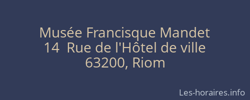 Musée Francisque Mandet