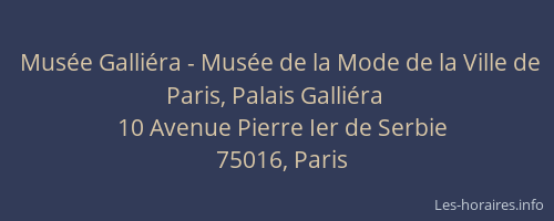 Musée Galliéra - Musée de la Mode de la Ville de Paris, Palais Galliéra