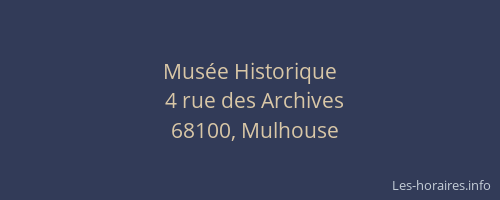 Musée Historique