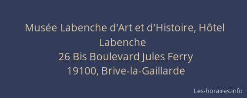 Musée Labenche d'Art et d'Histoire, Hôtel Labenche