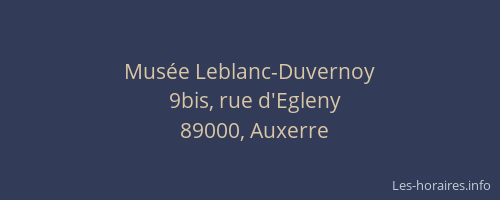 Musée Leblanc-Duvernoy