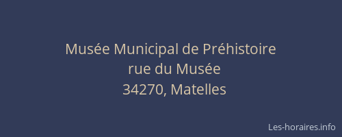Musée Municipal de Préhistoire