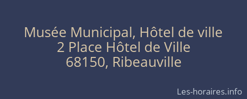 Musée Municipal, Hôtel de ville