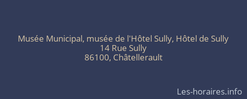Musée Municipal, musée de l'Hôtel Sully, Hôtel de Sully