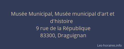 Musée Municipal, Musée municipal d'art et d'histoire