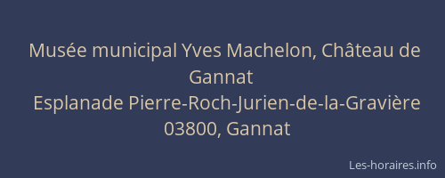Musée municipal Yves Machelon, Château de Gannat