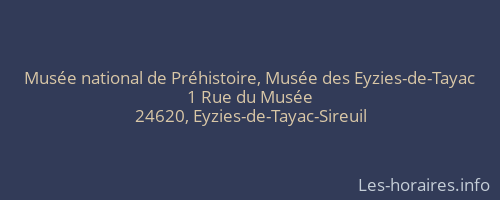 Musée national de Préhistoire, Musée des Eyzies-de-Tayac
