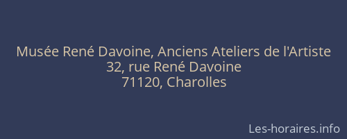 Musée René Davoine, Anciens Ateliers de l'Artiste