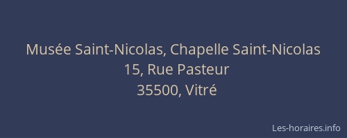 Musée Saint-Nicolas, Chapelle Saint-Nicolas