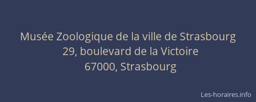 Musée Zoologique de la ville de Strasbourg
