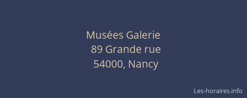 Musées Galerie