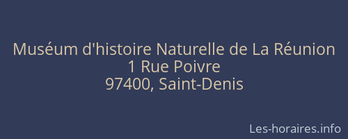Muséum d'histoire Naturelle de La Réunion