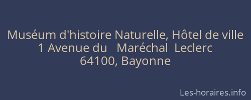 Muséum d'histoire Naturelle, Hôtel de ville