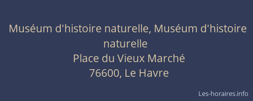 Muséum d'histoire naturelle, Muséum d'histoire naturelle