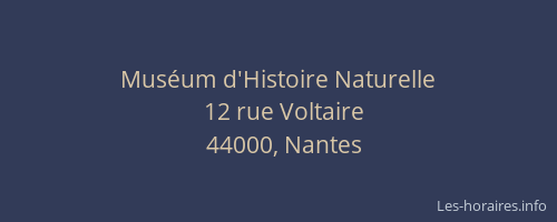 Muséum d'Histoire Naturelle