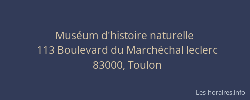 Muséum d'histoire naturelle