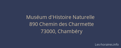 Muséum d'Histoire Naturelle