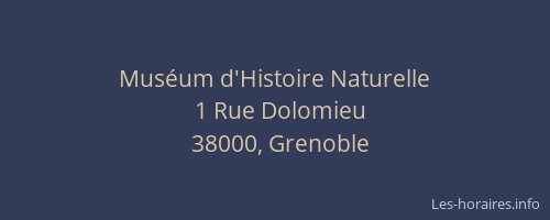 Muséum d'Histoire Naturelle