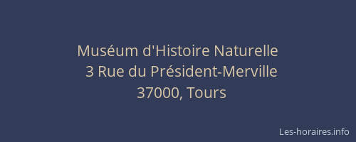 Muséum d'Histoire Naturelle