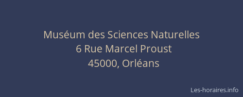 Muséum des Sciences Naturelles
