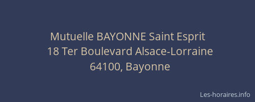 Mutuelle BAYONNE Saint Esprit