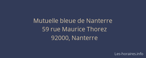 Mutuelle bleue de Nanterre