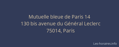 Mutuelle bleue de Paris 14