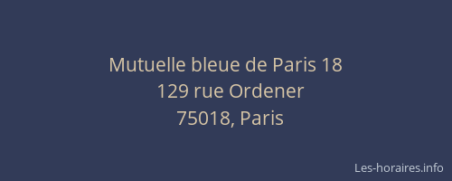 Mutuelle bleue de Paris 18