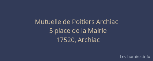 Mutuelle de Poitiers Archiac