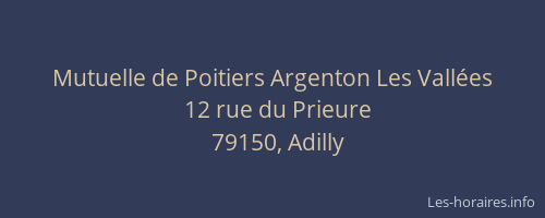 Mutuelle de Poitiers Argenton Les Vallées