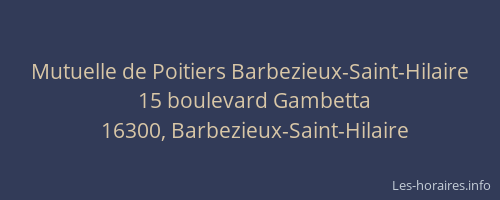 Mutuelle de Poitiers Barbezieux-Saint-Hilaire