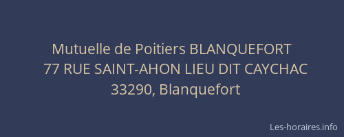 Mutuelle de Poitiers BLANQUEFORT