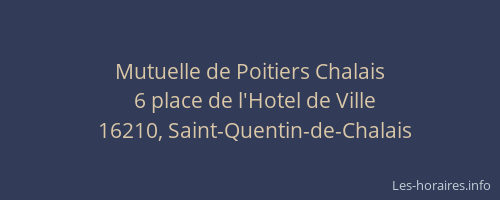 Mutuelle de Poitiers Chalais