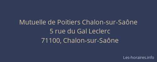 Mutuelle de Poitiers Chalon-sur-Saône