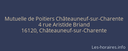 Mutuelle de Poitiers Châteauneuf-sur-Charente