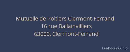 Mutuelle de Poitiers Clermont-Ferrand