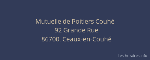 Mutuelle de Poitiers Couh&eacute;