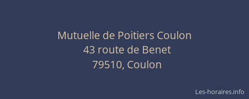 Mutuelle de Poitiers Coulon