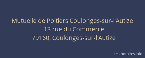 Mutuelle de Poitiers Coulonges-sur-l'Autize