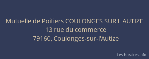 Mutuelle de Poitiers COULONGES SUR L AUTIZE