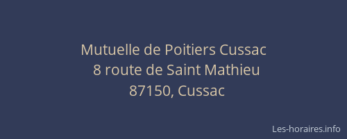 Mutuelle de Poitiers Cussac