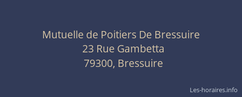 Mutuelle de Poitiers De Bressuire