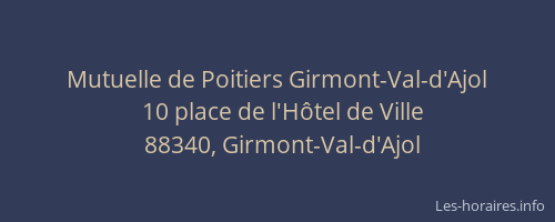Mutuelle de Poitiers Girmont-Val-d'Ajol