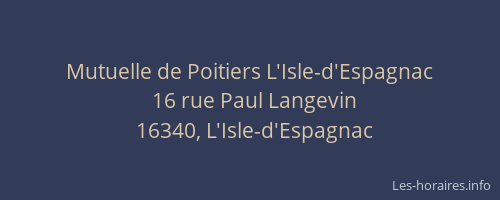 Mutuelle de Poitiers L'Isle-d'Espagnac
