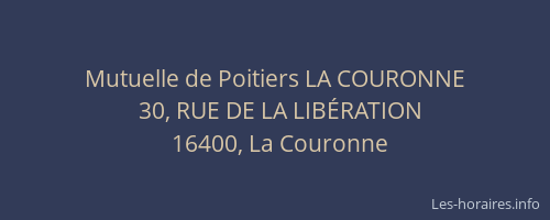 Mutuelle de Poitiers LA COURONNE