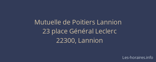 Mutuelle de Poitiers Lannion